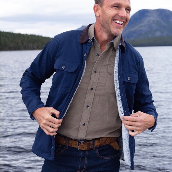 Tailor Vintage Men's Blue Jacket with Sherpa Lining - Picture 1 of 6